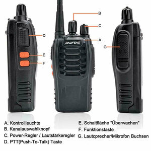 New 4PCS Walkie Talkie BF-888S Handheld Two-Way Radio 5W USB Charger Rechargeable
