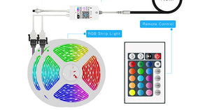 New 30 Meters (2x 15M) LED Strip Lights WiFi Phone APP + 24 Key Controller Google Assistant Alexa