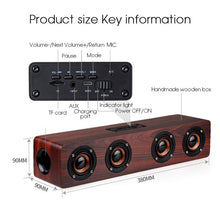 Load image into Gallery viewer, Home Theatre Wireless Bluetooth Speakers 12W Hifi Wooden Stereo Subwoofer Audio Desk