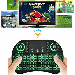 Mini Backlight  Wireless Media Keyboard LED Light Mouse Remote Control Touchpad Handheld