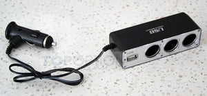 3 Way12v Multi Socket Car Power Splitter USB DC Charger Adapter