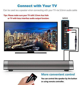 TV Sound Bar Wireless Bluetooth Speaker Soundbar Channel 2.0 With Built-In Subwoofer Remote Control