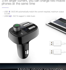 Wireless Bluetooth 4.2 Car MP3 Player FM Transmitter Handsfree LCD Dual USB Charger