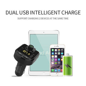 Car MP3 Player FM Transmitter with Dual USB Ports 3.1A Quick Charge Supports 32GB MINI SD card