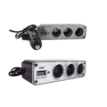 Load image into Gallery viewer, 3 Way12v Multi Socket Car Power Splitter USB DC Charger Adapter