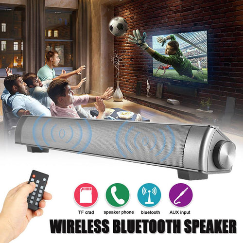 TV Sound Bar Wireless Bluetooth Speaker Soundbar Channel 2.0 With Built-In Subwoofer Remote Control