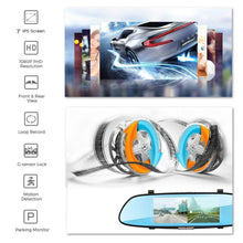 Load image into Gallery viewer, 7&quot; New Touch screen Dual Lens Car DVR 1080P Dash Cam Reversing Rear Camera Mirror Video Recorder