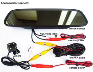 New Wired 6 m Meters Car Backup Camera Rear View System Night Vision + 5" Mirror Monitor Kit