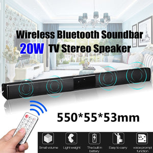 🎶🎵New 20W Wireless bluetooth Soundbar Stereo Hi-Fi Speaker Subwoofer Support FM TF AUX USB