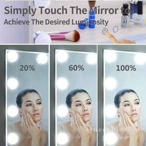 New Hollywood Style Vanity Makeup Mirror Adjustable Brightness 16 LED Bulbs Touch Control Framed