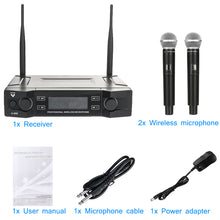 Load image into Gallery viewer, New UHF Wireless 2Ch Handheld Mic Cardioid Microphone System for Kraoke Speech Party