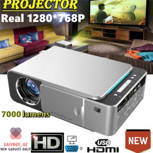 🌟New Arrived🌟Real HD Projector with 1280*768P Support SD HDMI USB for Home Cinema VGA Projector