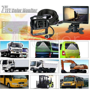 New 7" Monitor Heavy Duty Reversing Camera Bus Truck Caravan Van 20 M Cable Long Cable Reverse