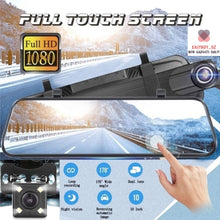 Load image into Gallery viewer, New 10&quot; Mirror 9.66 Touch Screen FHD 1080P Dual Lens Car DVR Dash Cam Reversing Camera Mirror