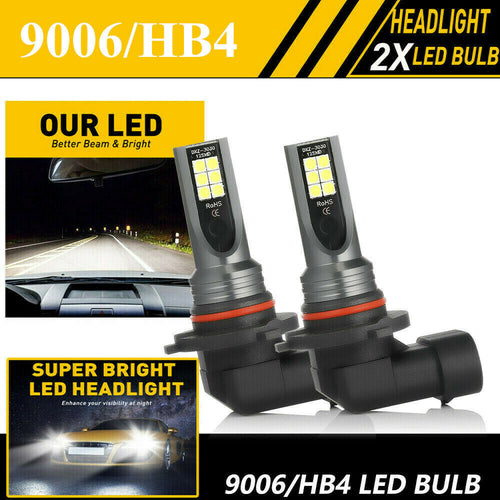 New 2PCs 9006 HB4 LED Headlight Bulb Kit Halogen Low Beam 6500K 48W 7600LM White Light