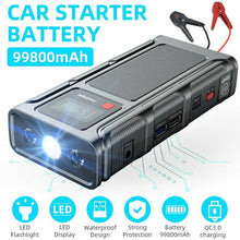 Load image into Gallery viewer, New 99800mAh Portable Battery LCD Car Jump Starter Power Bank Vehicle Emergency Engine