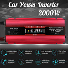 Load image into Gallery viewer, New 2000W Max LCD Car Inverter -For Camping Worksite Modified Sine Wave Power Inverter+ USB Port