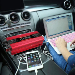 New 2000W Max LCD Car Inverter -For Camping Worksite Modified Sine Wave Power Inverter+ USB Port