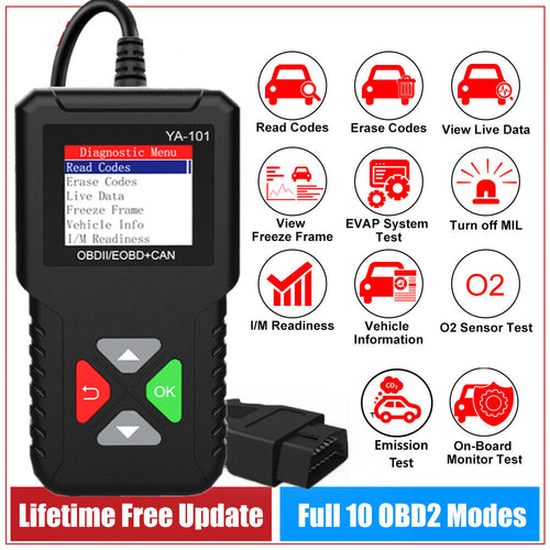 New YA101 Code Reader Car OBD2 Scanner Check Engine Fault Auto Diagnostic Scan Tool