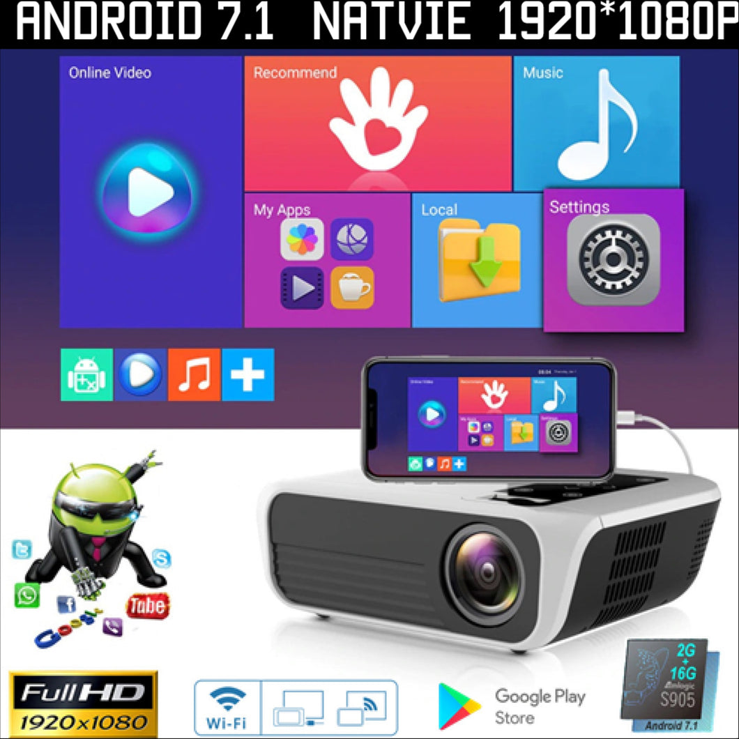 New 2021 Top Native1920x1080 4500 Lumens 2G 16G Android OS 7.1 Protector WiFi Bluetooth