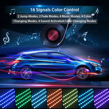 Load image into Gallery viewer, 2021  4 x 12 LED Mobile APP Control Colorful RGB Car Interior Floor Atmosphere Light Strip