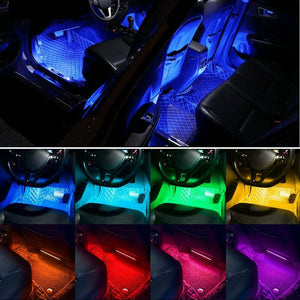 New USB LED Car Interior Neon Smart Colorful RGB Floor Light Strip Phone App Control
