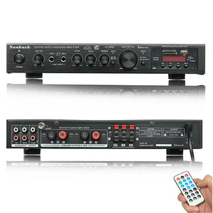 New Bluetooth Stereo AV Surround Amplifier AMP RC karaoke Cinema 2000W 220V