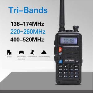 New BF-UV-S9 Plus VHF UHF Walkie Talkie Tri-band Handheld Two Way Radio Earpiece