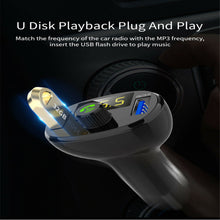 Load image into Gallery viewer, Bluetooth Car Kit Handsfree FM Transmitter Support U Disk Music Car MP3 Player Dual USB 3A Quick Charge