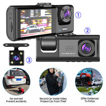 Load image into Gallery viewer, New HD 1080P Car 3 Lens Front Inside Back Dash Cam Video Recorder Camera G-Sensor