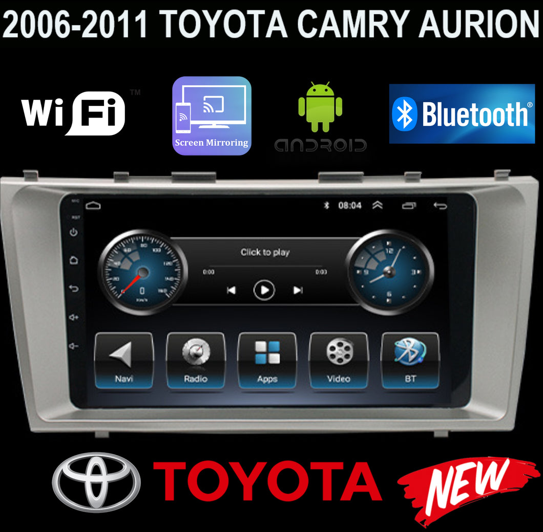 New Toyota Camry Aurion 2006-2011,9 Inch Screen Android 10.1 Car Stereo Gps Head unit Radio Bluetooth