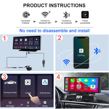Load image into Gallery viewer, New 10.26&quot; 4K Camera Cack 1080P Car DVR FM Transmitter Dash Camera Carplay &amp; Android Auto