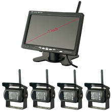 Load image into Gallery viewer, New 7 Inch Rear View Monitor+4 x Wireless 120° Night Vision Cameras W/Remote For Truck Van