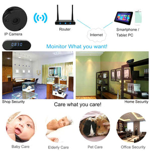 New Wifi Mini Camera Alarm Clock HD 1080P IP Security Wireless Motion