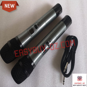 New Professional Wireless Microphone 2 Channels Karaoke System+ 2 Cordless Mic