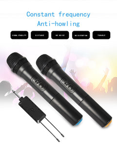 New Aux Output Universal Wireless Microphones Dual VHF Handheld Karaoke KTV