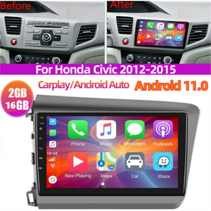 New 2GB+16GB Android 11 For Honda Civic 2012-2015 Carplay Android Auto Wifi GPS