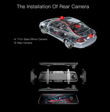 Load image into Gallery viewer, New 10&quot; Mirror 9.66&quot;Touch Screen 1080P Car DVR Dash Camera Dual Lens Rearview Mirror