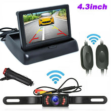 Load image into Gallery viewer, New Wireless Car Rear View Kit 4.3&#39;&#39; Foldable LCD Monitor Screen + IR 7LED Reversing Camera