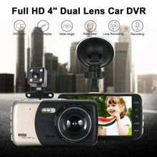 Load image into Gallery viewer, New 1080P FHD 4.0 inch IPS Screen Car Dash Dual Lens Cam Camera Video Front and Rear