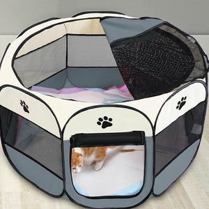 New 8 Panel Pet Kennel Portable Tent Soft Playpen Puppy Large Capacity 91cm*91cm*58cm