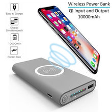 Load image into Gallery viewer, Qi Wireless Charger QC3.0 Power Bank 20000mAh Wireless Power Bank 3-Port Portable Charger External Battery Pack with USB-C