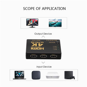 New 3 In 1 HD Output HDMI Switch Splitter TV Switcher Box Video Audio Adapter for HDTV PC