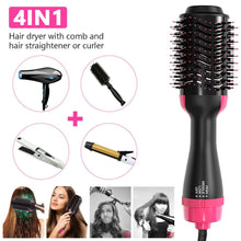 Load image into Gallery viewer, New 3 in 1 Hair Dryer Brush and Volumizer Iron Comb Brush Straightener Curler Styl