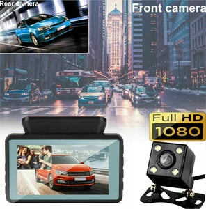 New HD 1080P Car DVR 3" Lens Dash Cam Front and Rear Video Recorder Camera G-sensor