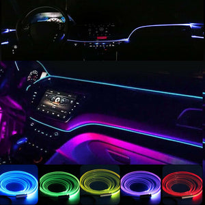 New 6M RGB Car Interior Neon EL Strip Atmosphere Decor Light Bluetooth Phone Control