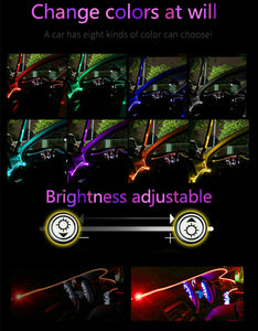 New 6M RGB Car Interior Neon EL Strip Atmosphere Decor Light Bluetooth Phone Control