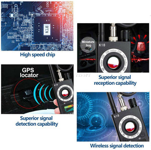 New K18 RF Signal detector Bug Anti-spy Detector Camera GSM Audio Bug Finder GPS Scanner