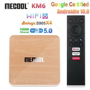 New MECOOL KM6 Deluxe Edtion Wifi 6 Google Certified TV Box Android 10.0 4GB 64GB Amlogic S905X4