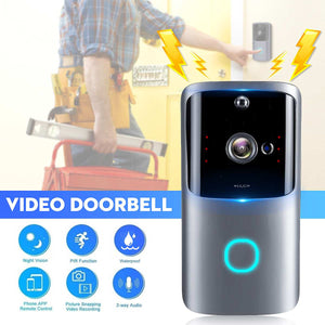 New WiFi Smart Video Doorbell, 1080P HD Camera Wireless + 2x Batteries..
